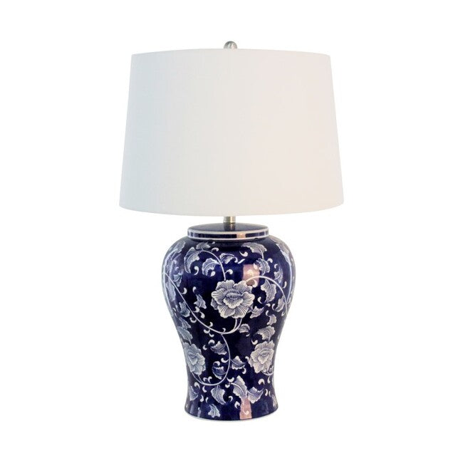 Trellis Table Lamp with White Shade